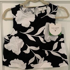 Kate Spade Black and White Boxy Sleeveless Tank Top